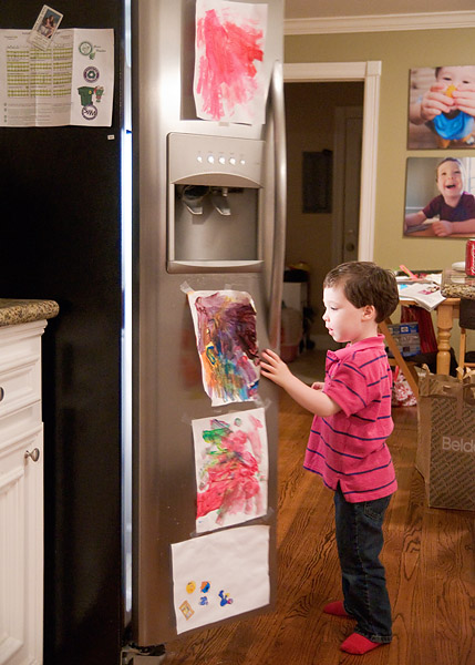 Putting away groceries